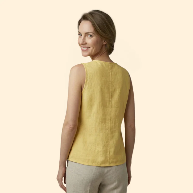 Women’s Sleeveless Blouse with V-Neckline - Image 4