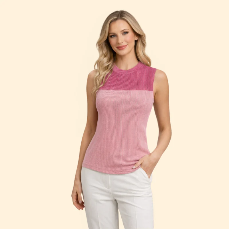 Women’s Sleeveless Top with Crew Neckline - Image 8