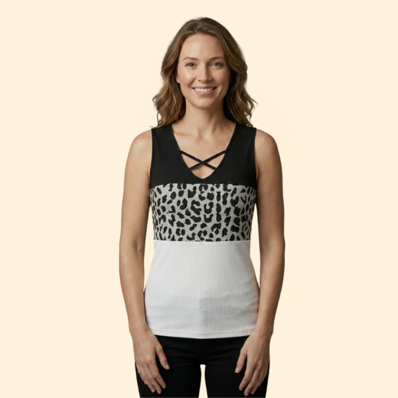 Women’s Sleeveless Top with Leopard Print - Image 6