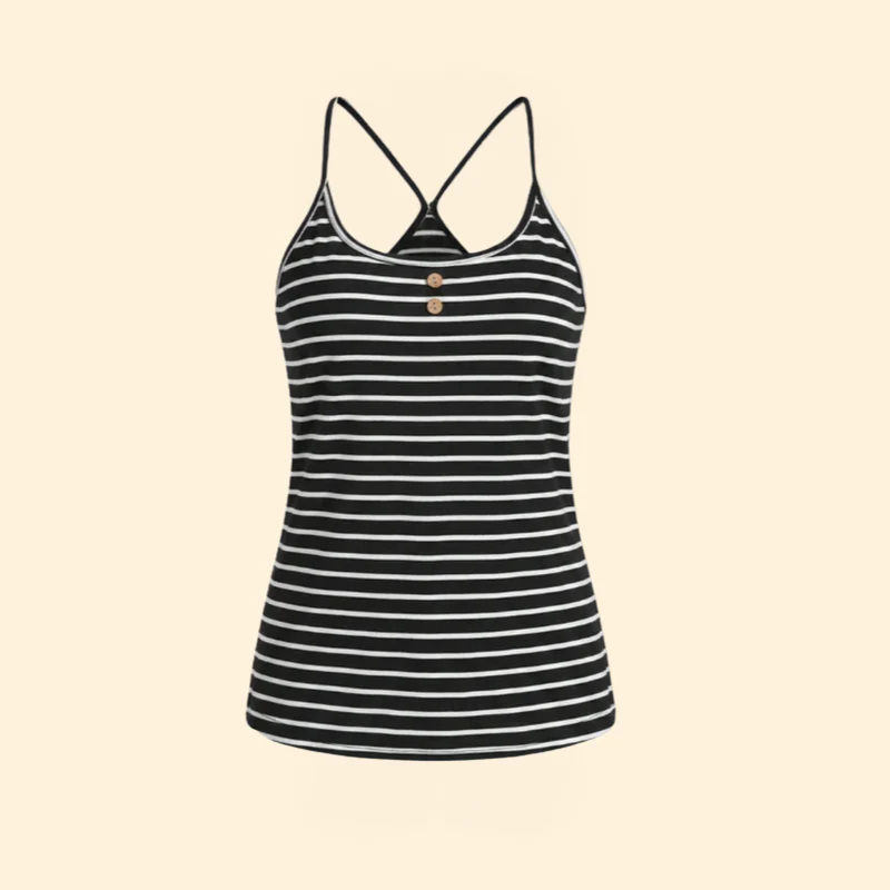 Women’s Tank Top with Front Button Accents