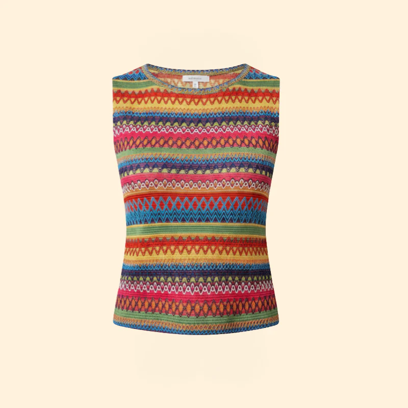 Women’s Tank Top with Geometric Stripe Pattern