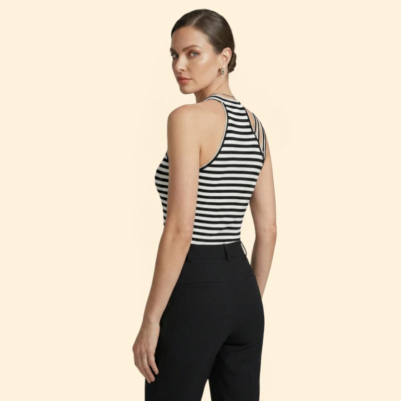 Women’s Tank Top with Horizontal Stripes - Image 4