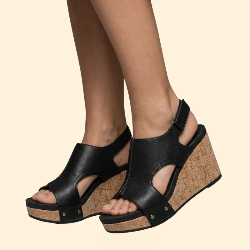 Women’s Wedge Sandals with Cork Heel - Image 4