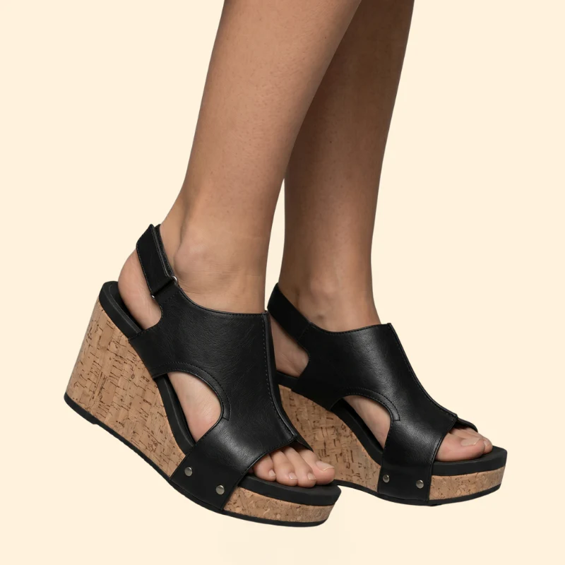 Women’s Wedge Sandals with Cork Heel - Image 5