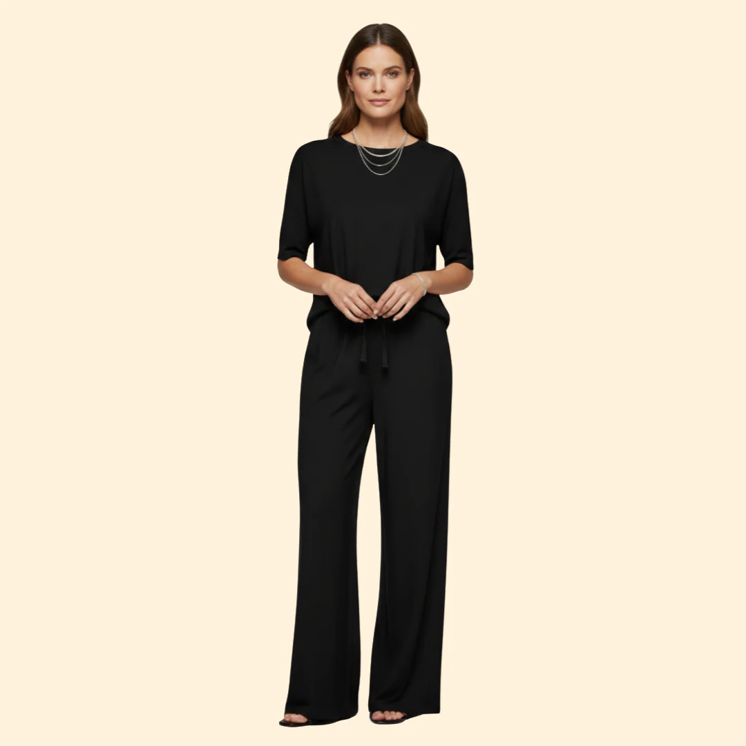 Women’s Wide-Leg Pants with Hem Ties - Image 2
