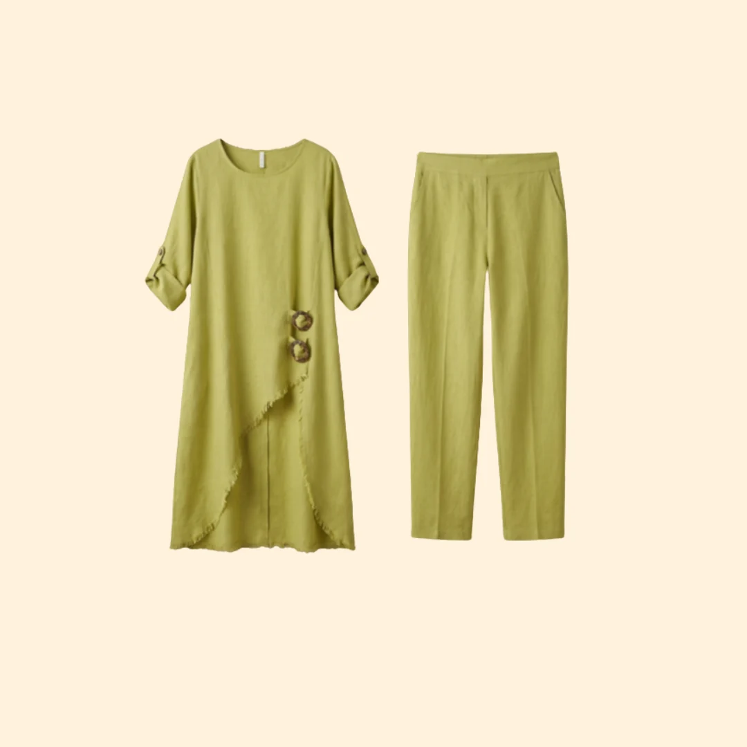 Women’s Two-Piece Set with Decorative Rings
