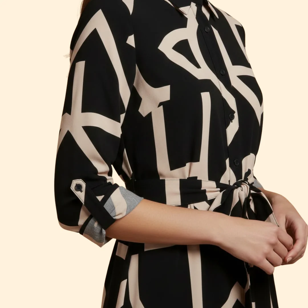 Women's  A-Line Dress with Abstract Print - Image 7