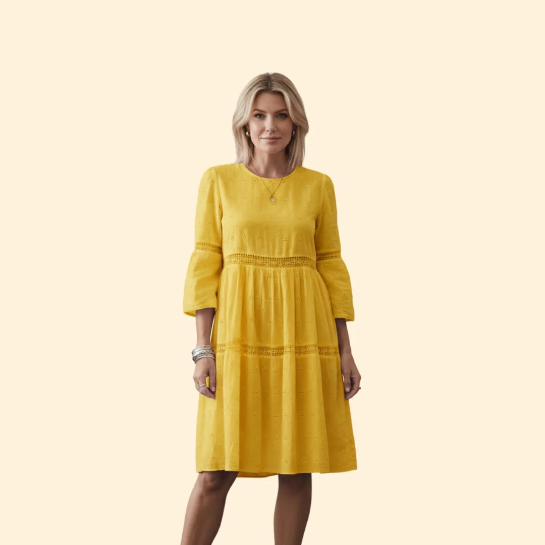 Women’s A-Line Dress with Eyelet Design - Image 8