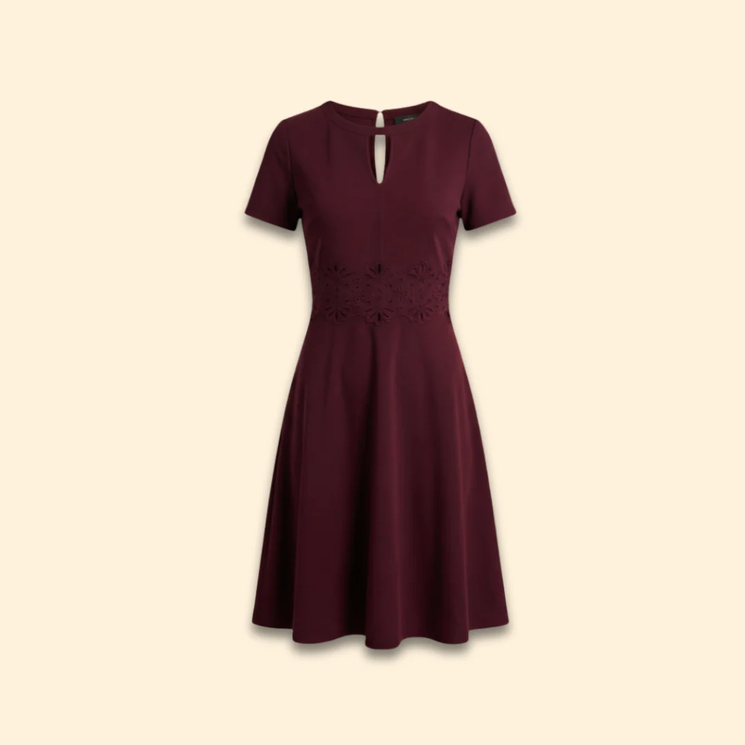 Women's A-Line Dress with Lace Waist Detail