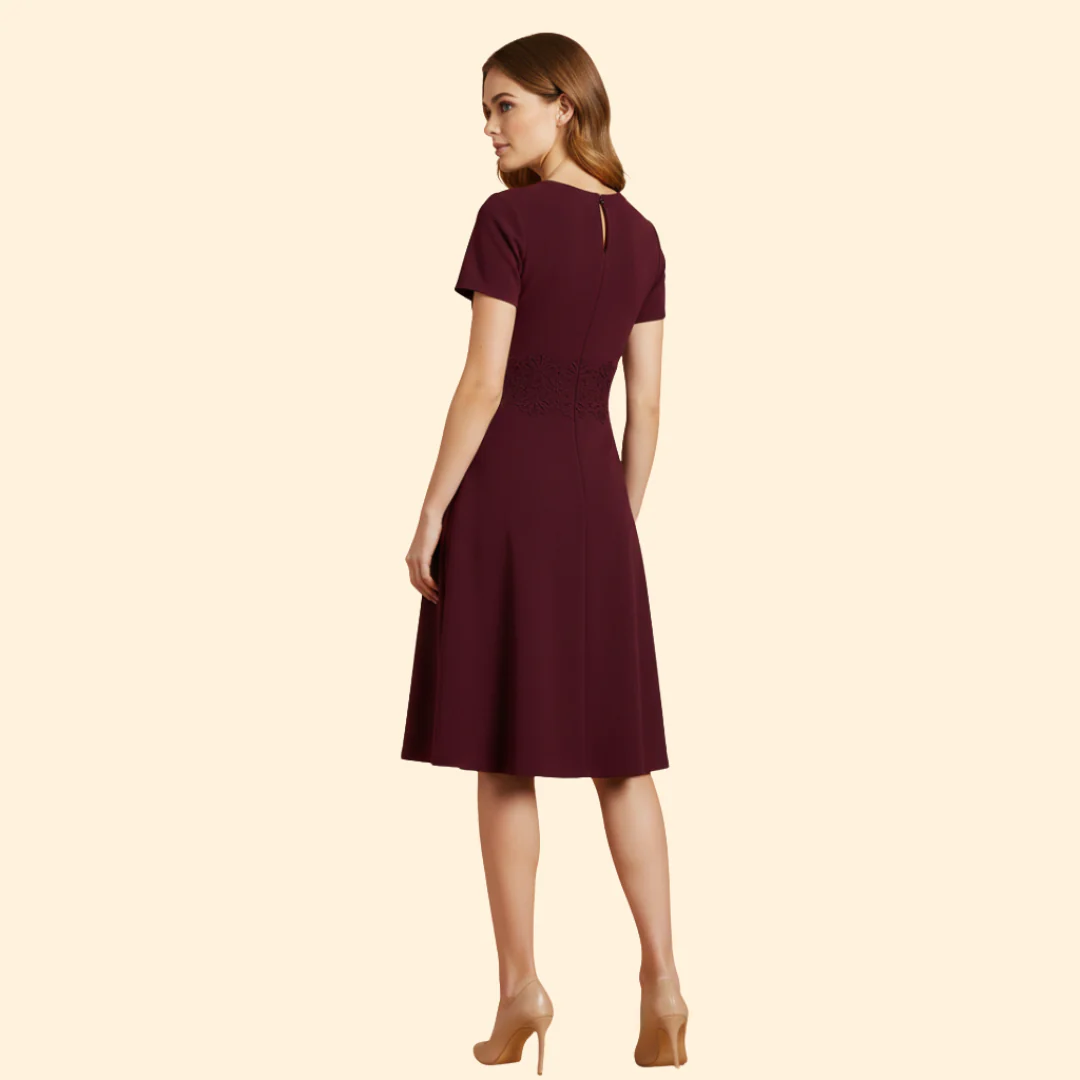 Women's A-Line Dress with Lace Waist Detail - Image 5