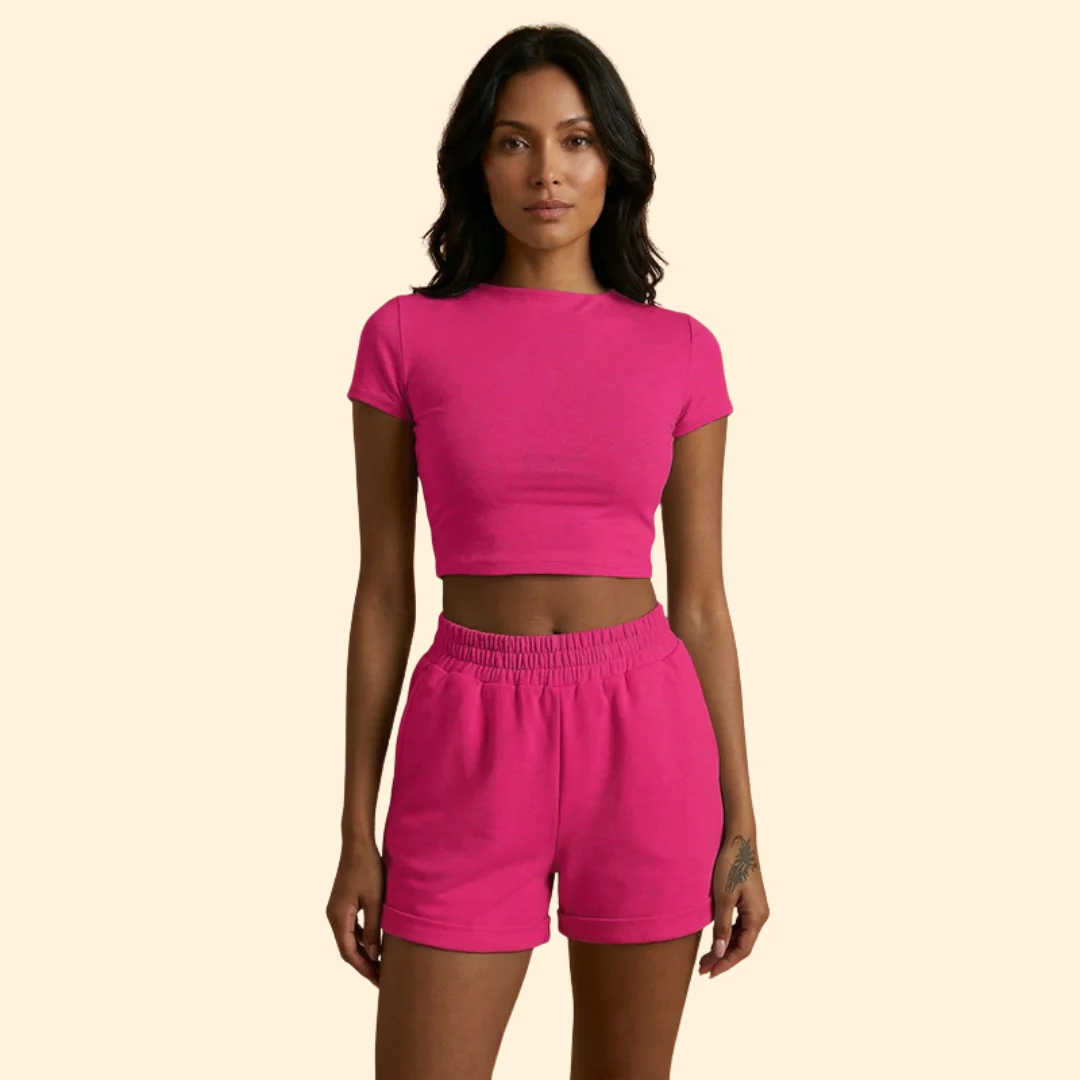 Women's Active Set with Sporty Crop Top - Image 11