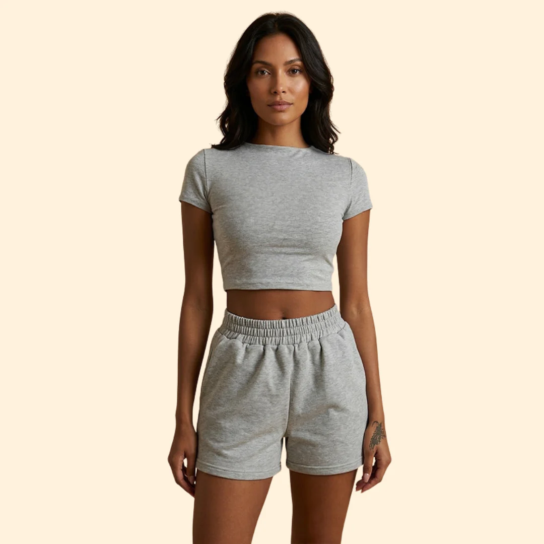 Women's Active Set with Sporty Crop Top - Image 2