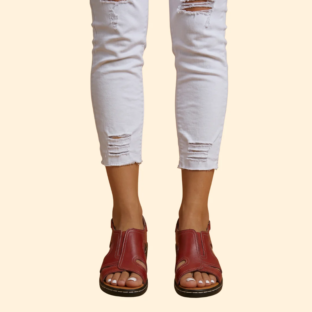 Women's Adjustable Sandals with Stitching - Image 3