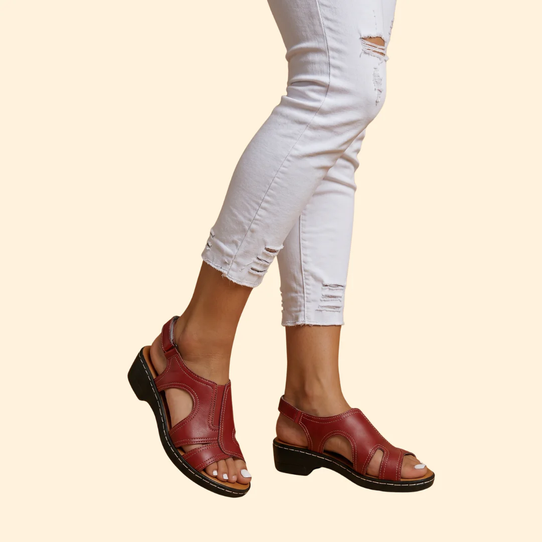 Women's Adjustable Sandals with Stitching - Image 4