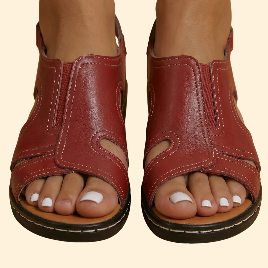 Women's Adjustable Sandals with Stitching - Image 5