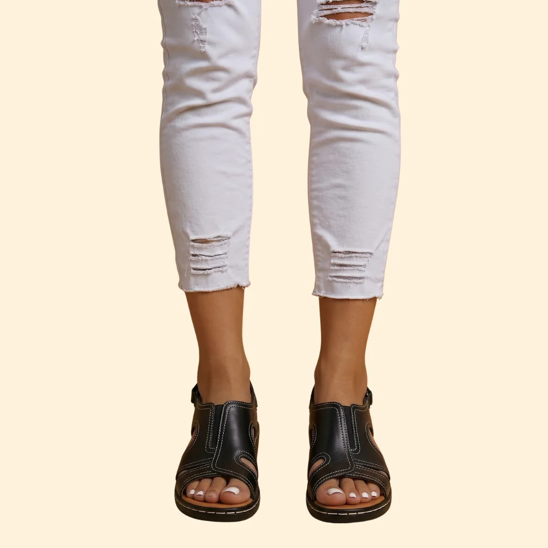 Women's Adjustable Sandals with Stitching - Image 7