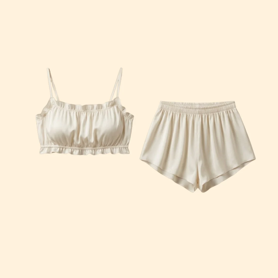 Women’s Airy Crop Top with High-Waist Shorts