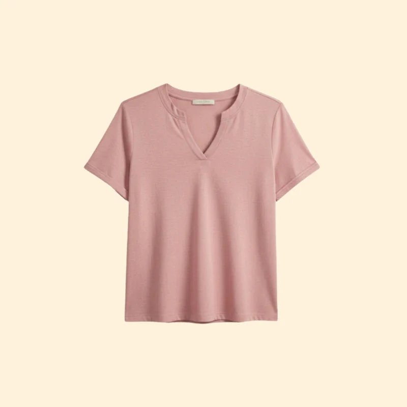 Women’s Basic T-Shirt with V-Neck Design