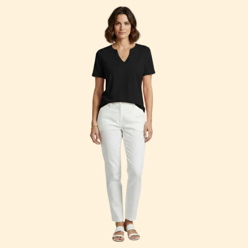 Women’s Basic T-Shirt with V-Neck Design - Image 6