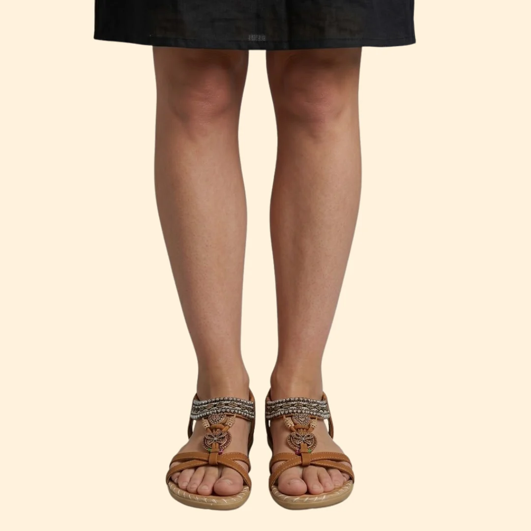 Women's Beaded T-Strap Sandals - Image 7