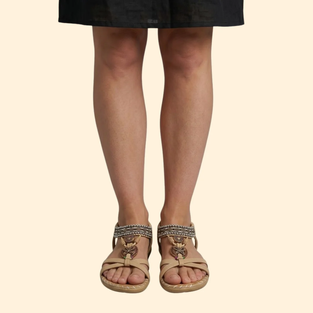 Women's Beaded T-Strap Sandals - Image 8
