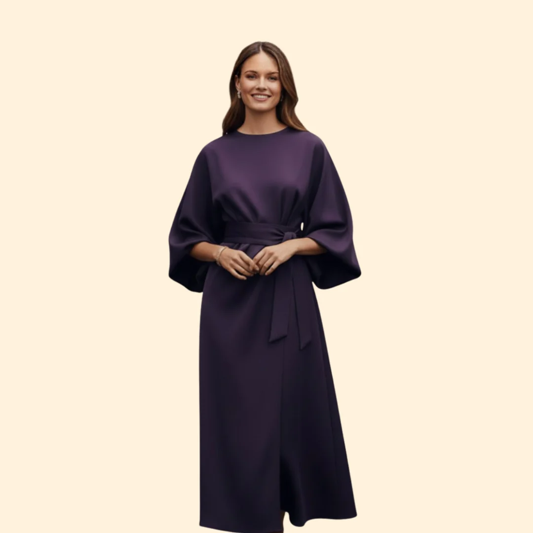 Women’s Belted Dress with Wide Sleeves - Image 10