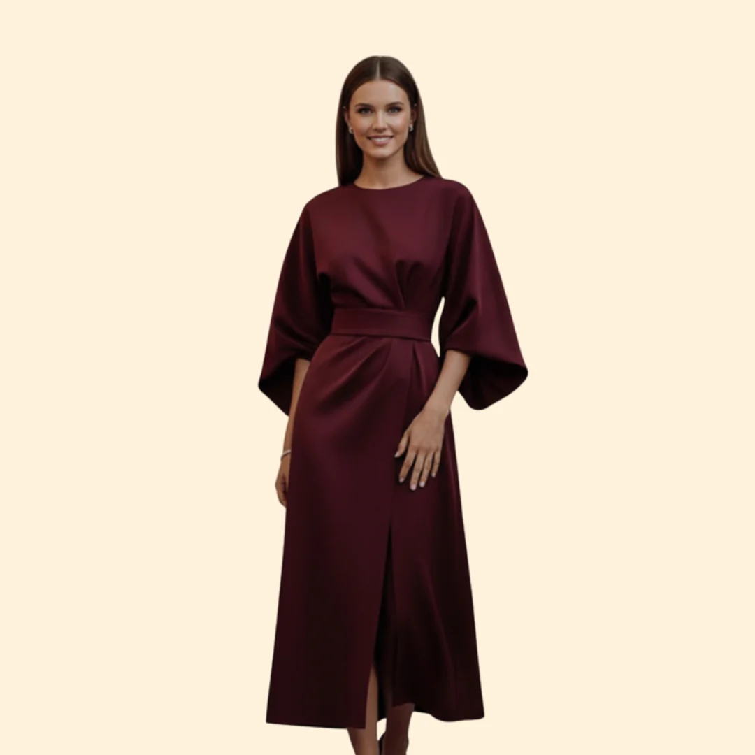 Women’s Belted Dress with Wide Sleeves - Image 11