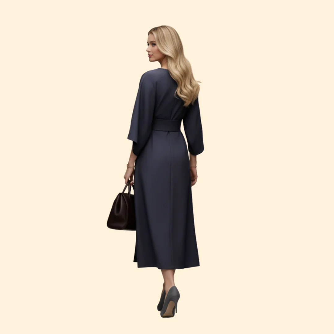 Women’s Belted Dress with Wide Sleeves - Image 5