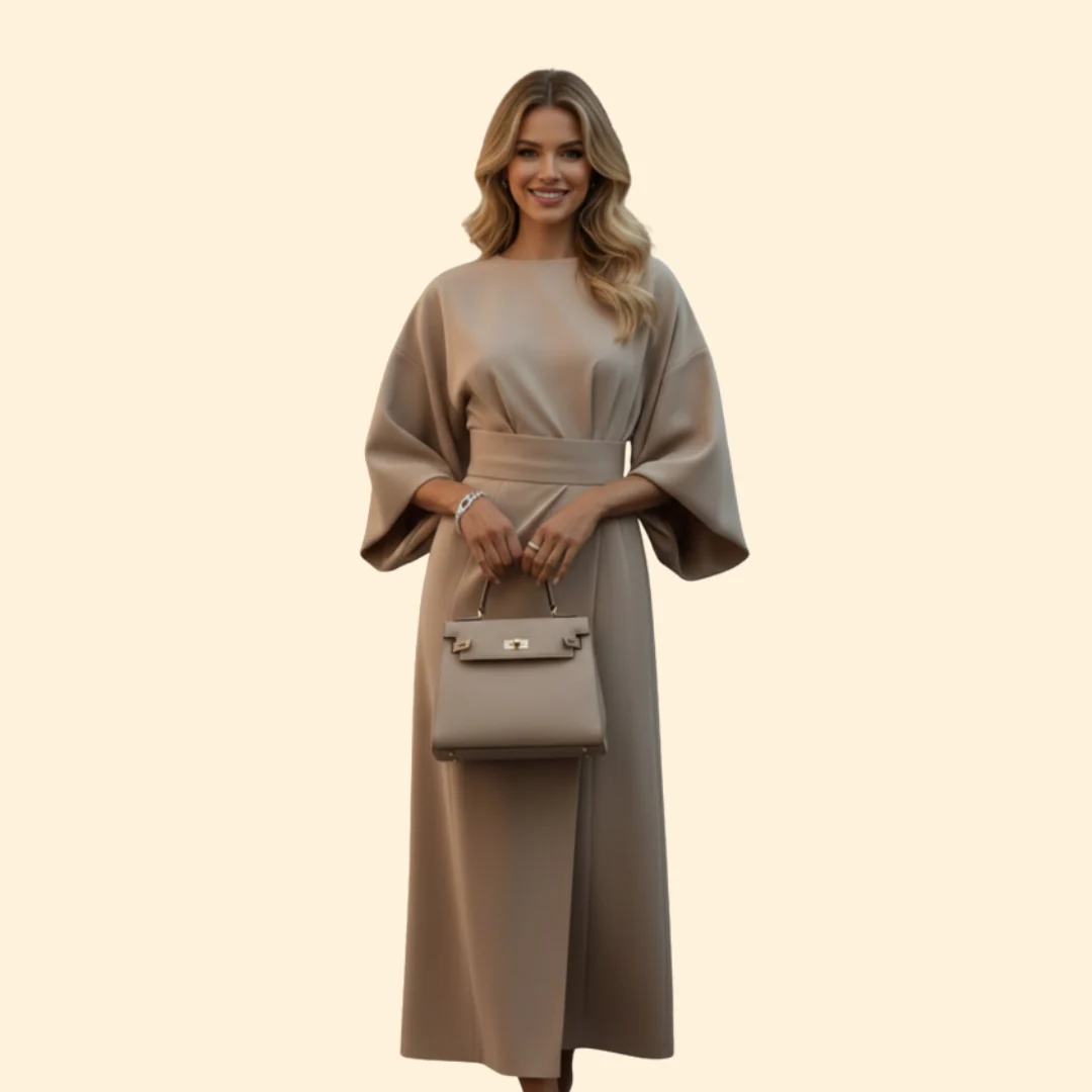 Women’s Belted Dress with Wide Sleeves - Image 6