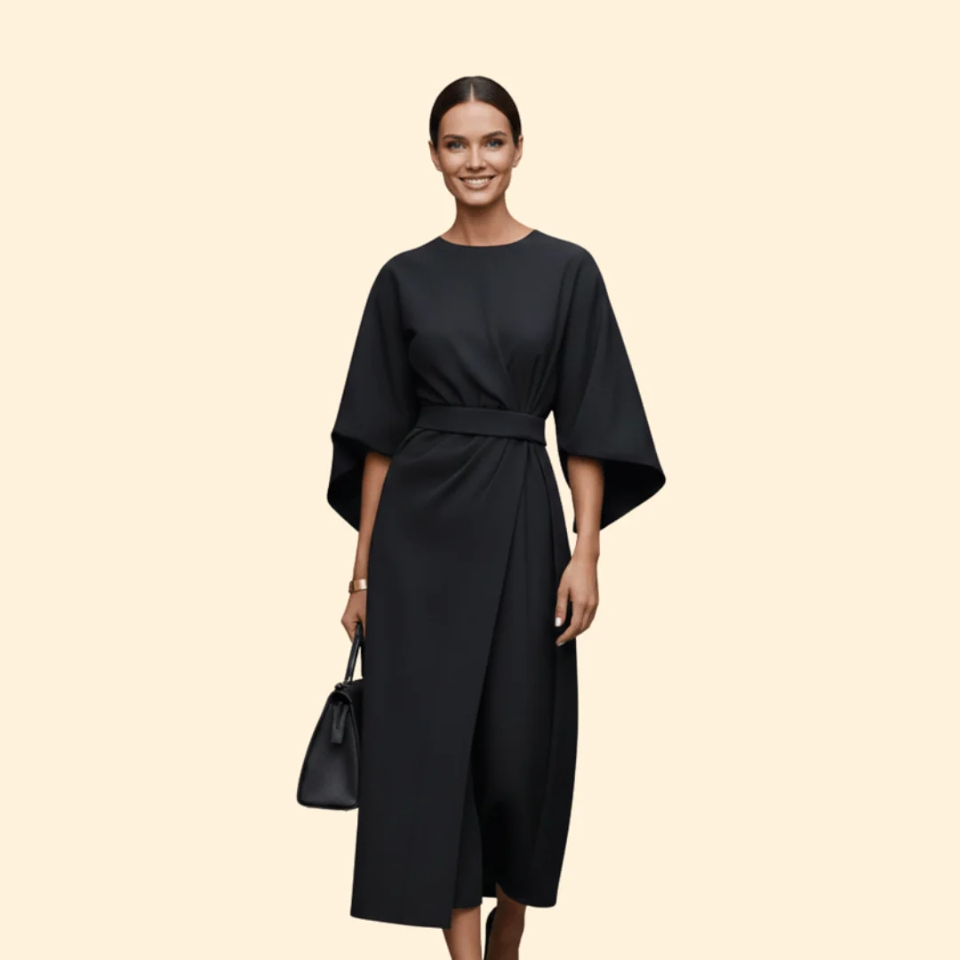 Women’s Belted Dress with Wide Sleeves - Image 7