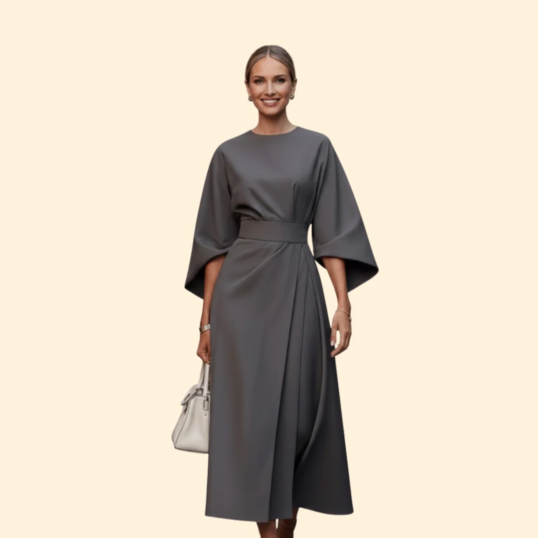 Women’s Belted Dress with Wide Sleeves - Image 9