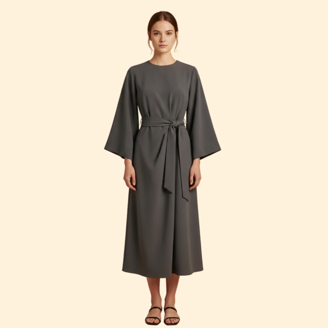 Women's Belted Elegant Dress - Image 10