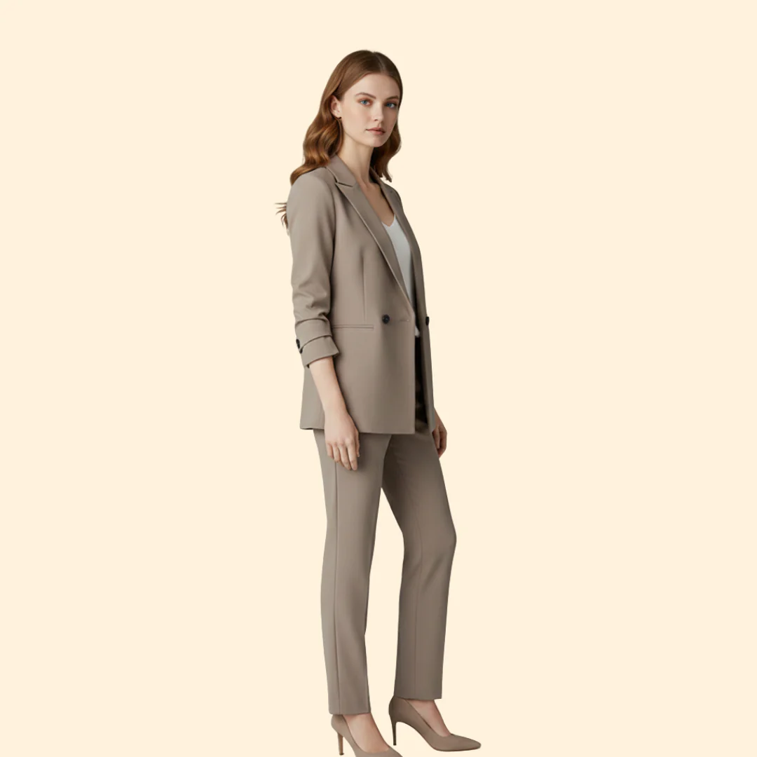 Women’s Blazer Set with Notched Lapel Design - Image 3