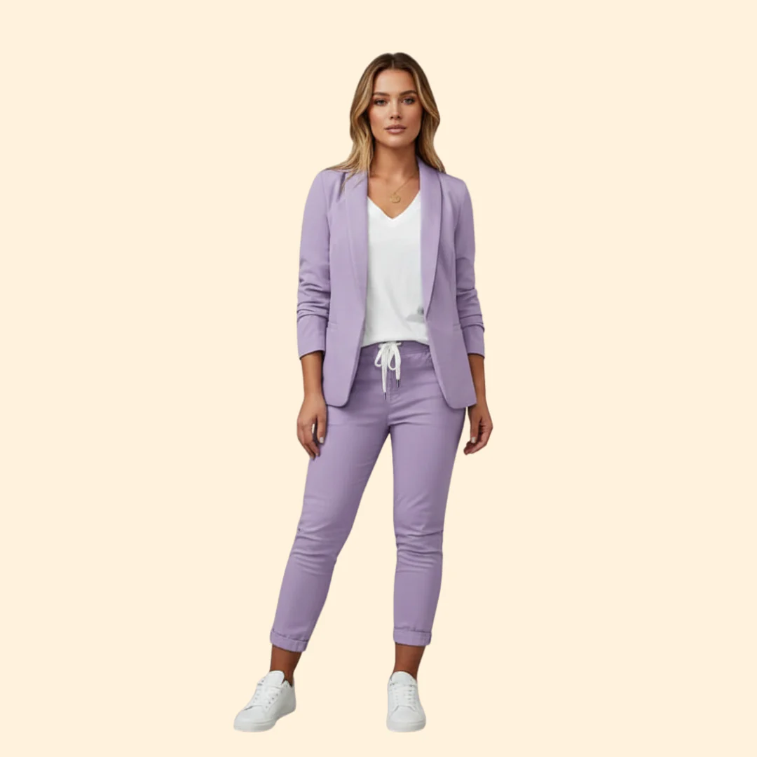Women’s Blazer Set with Tapered Pants - Image 10