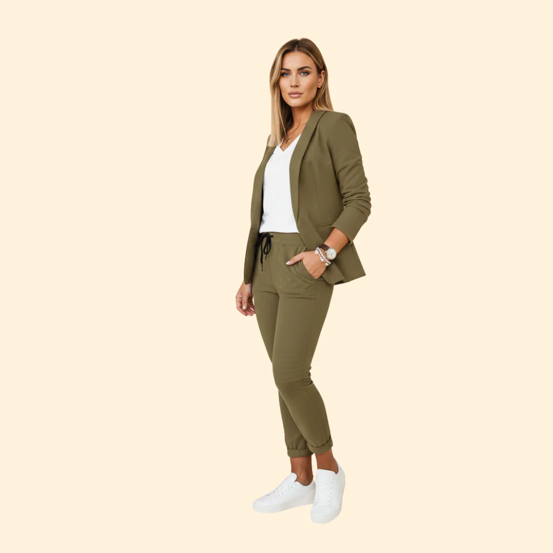 Women’s Blazer Set with Tapered Pants - Image 3