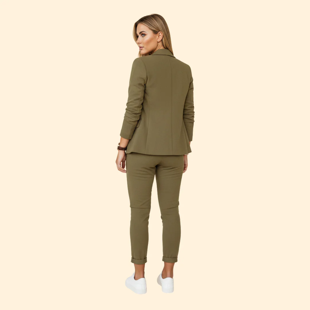 Women’s Blazer Set with Tapered Pants - Image 4