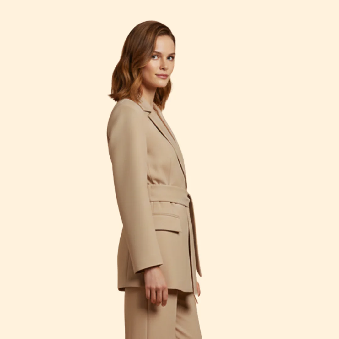 Women’s Blazer with Belted Waist Design - Image 3