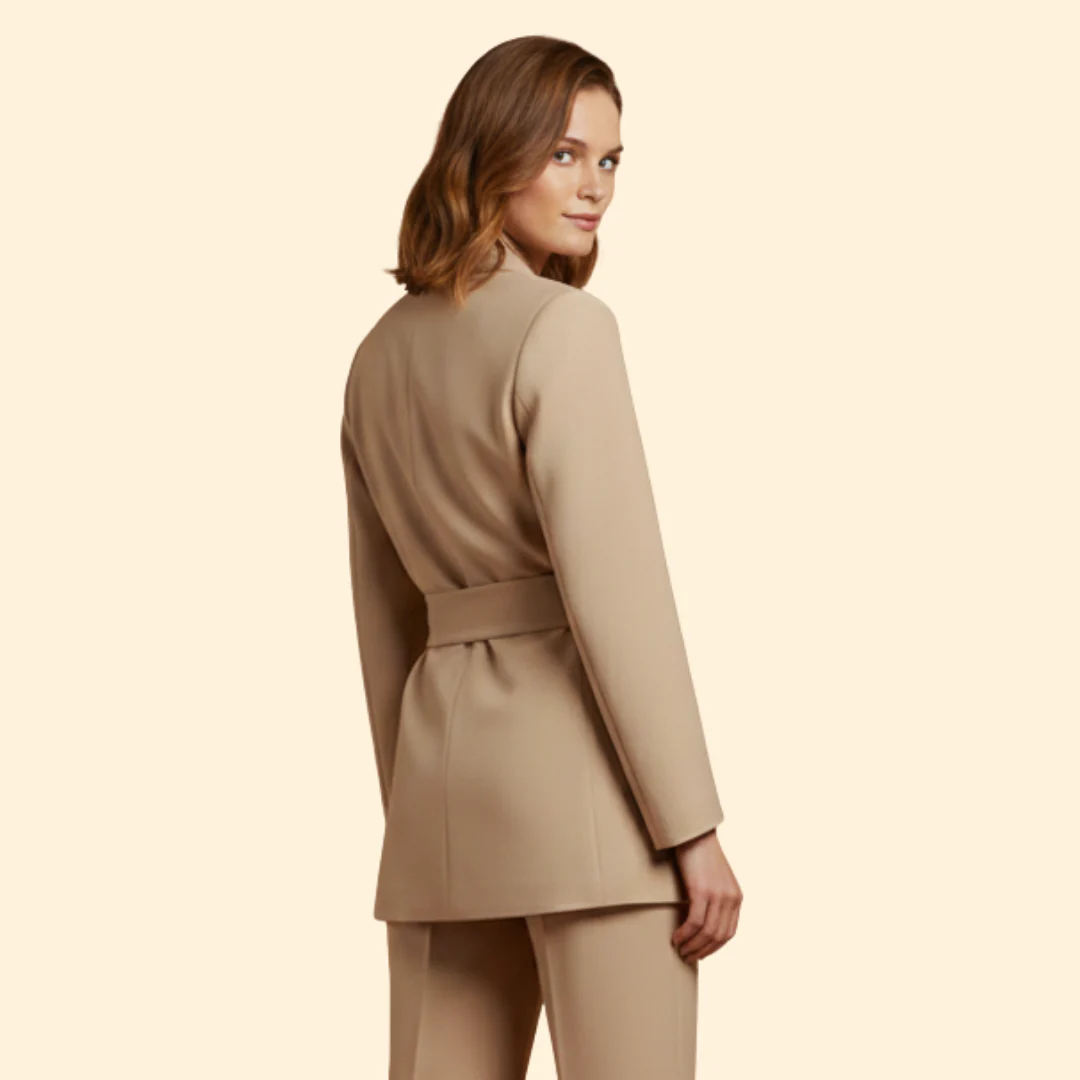 Women’s Blazer with Belted Waist Design - Image 4