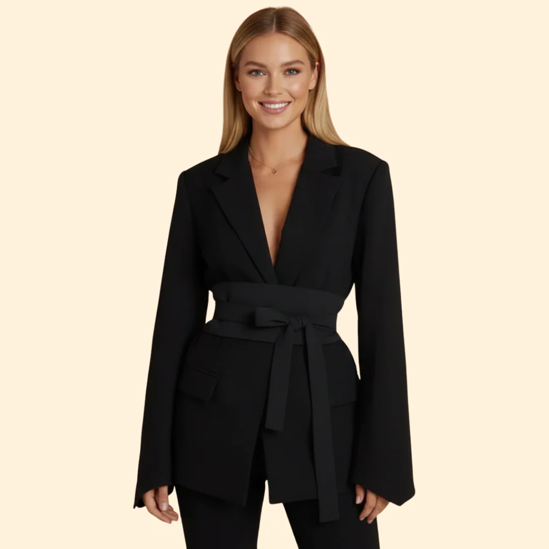 Women’s Blazer with Belted Waist Design - Image 5