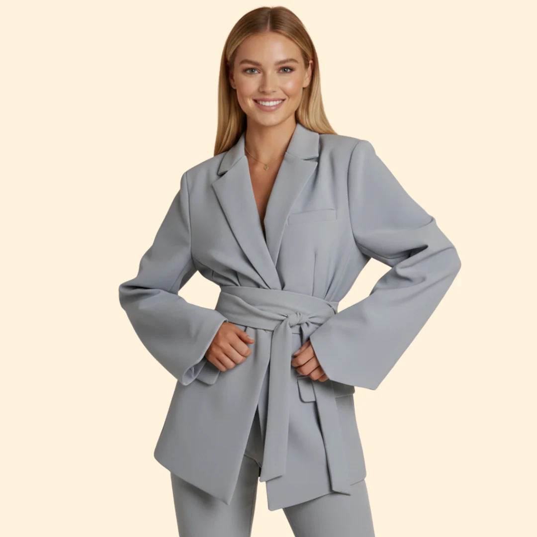 Women’s Blazer with Belted Waist Design - Image 6
