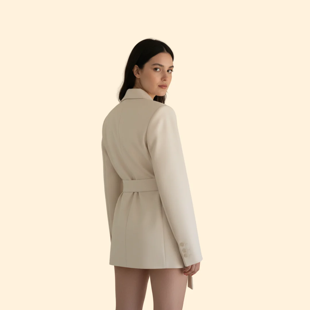 Women’s Blazer with Tie Waist Belt - Image 4