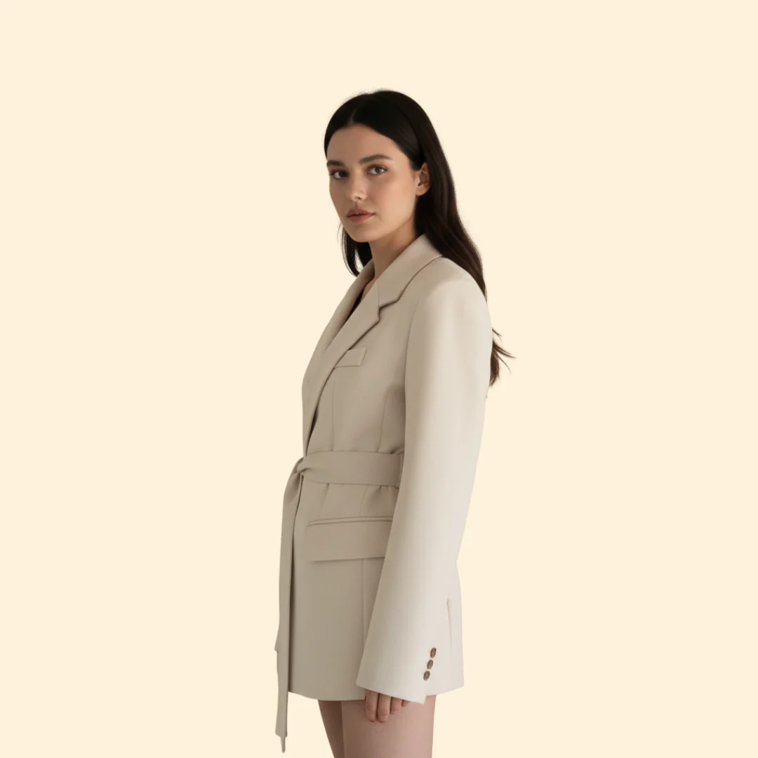 Women’s Blazer with Tie Waist Belt - Image 5