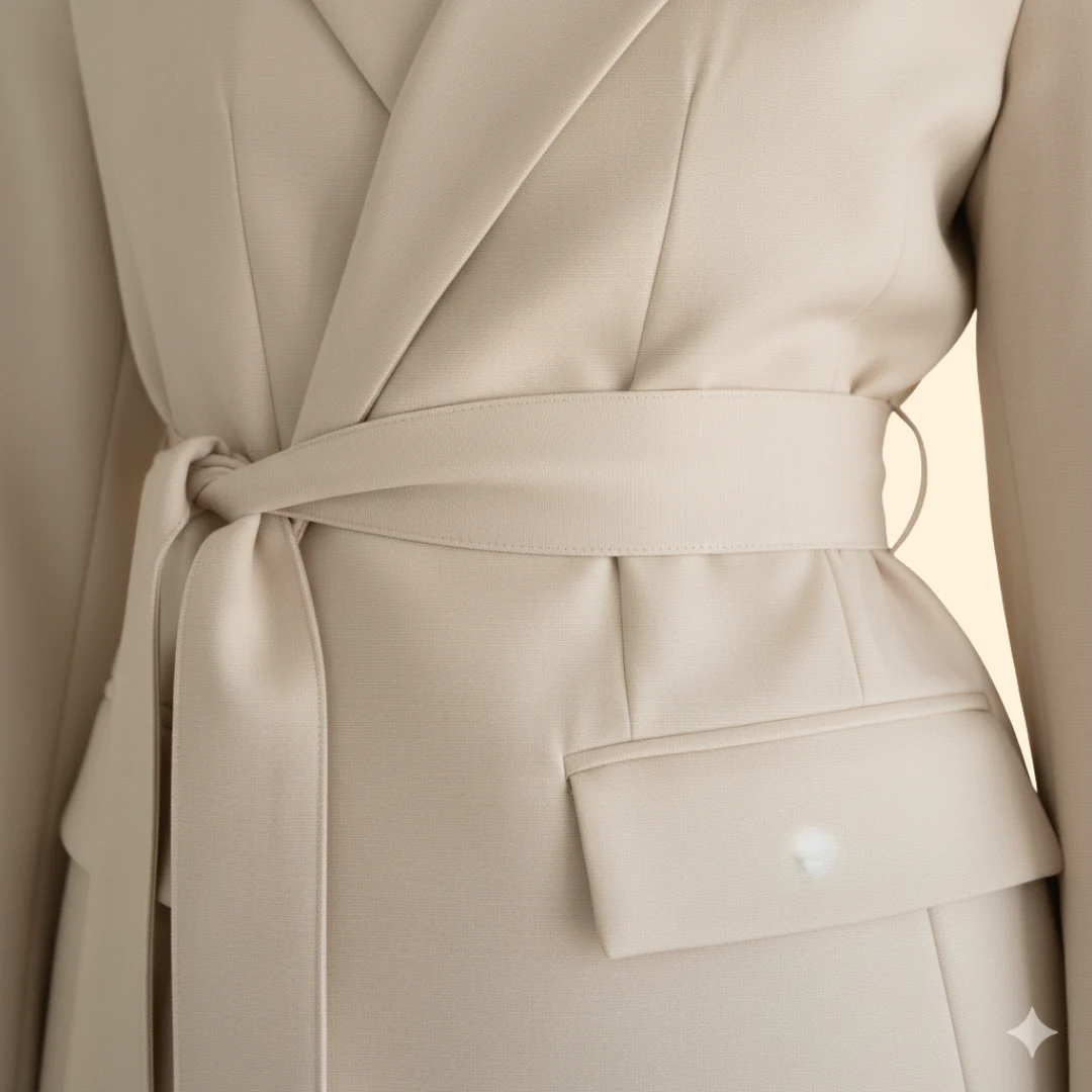 Women’s Blazer with Tie Waist Belt - Image 6