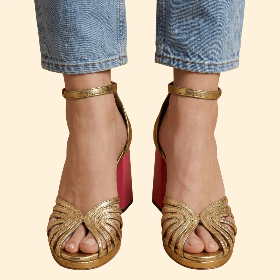 Women’s Block Heel Sandals with Strappy Vamp - Image 3