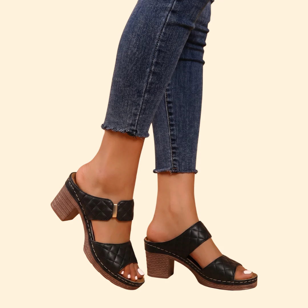Women's Block Heel Sandals with Straps - Image 8