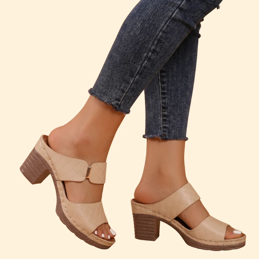 Women's Block Heel Sandals with Straps - Image 9