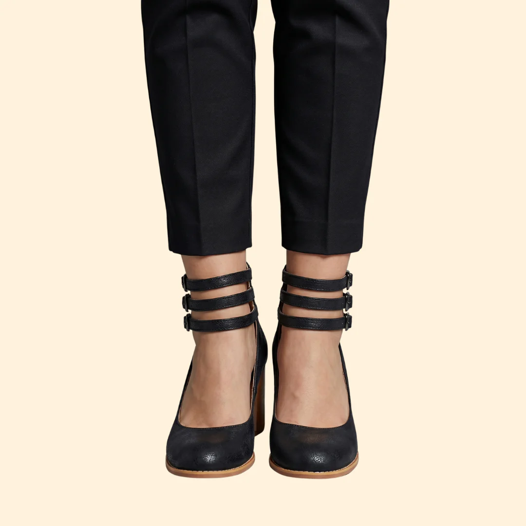 Women's Block Heel Sandals with Straps - Image 3