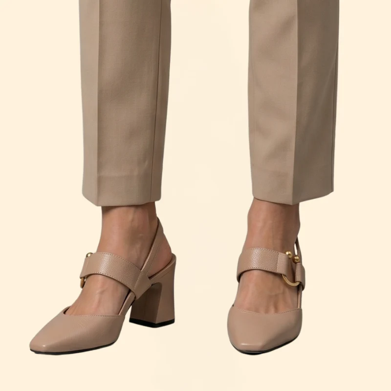 Women's Block Heel with Hardware - Image 3