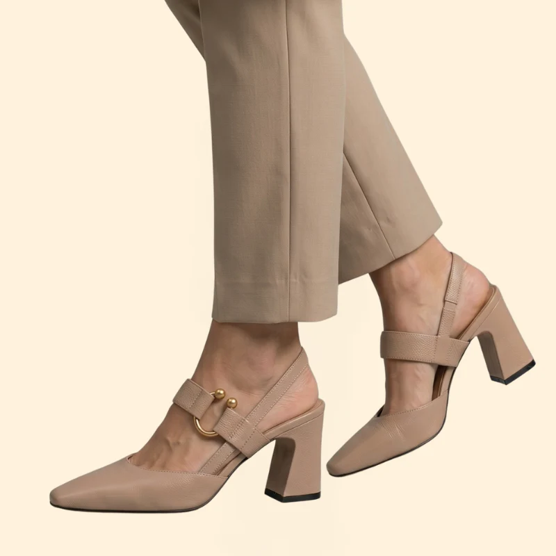 Women's Block Heel with Hardware - Image 6