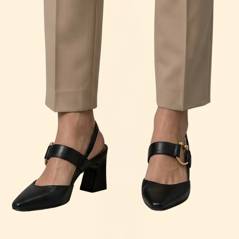 Women's Block Heel with Hardware - Image 7